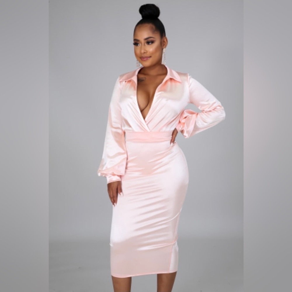 Pastel pink satin set
